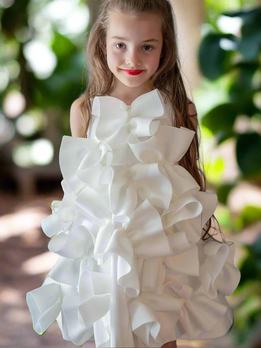 Eid Celebration Luxury One-Piece Dress for Young Girls - Elegant Birthday Party Outfit