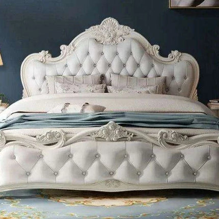 Regal Morocco Dream Leather Bed - European Opulence & Morocco Charm