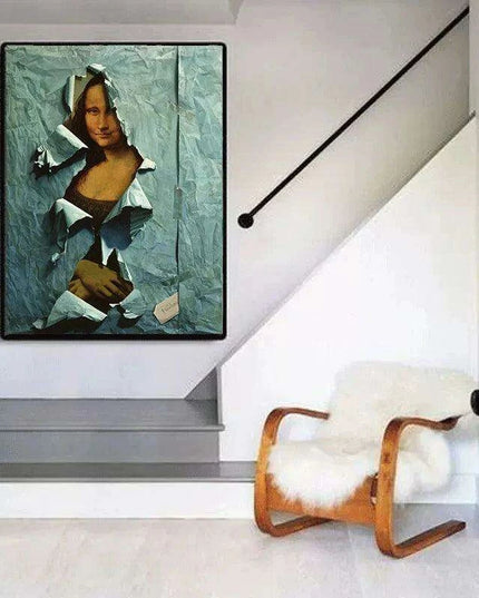 Blue Mona Lisa Canvas: Contemporary Art for Unique Home Decor