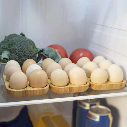 Stylish Double Layer Wooden Egg Organizer for Chic Kitchen Decor