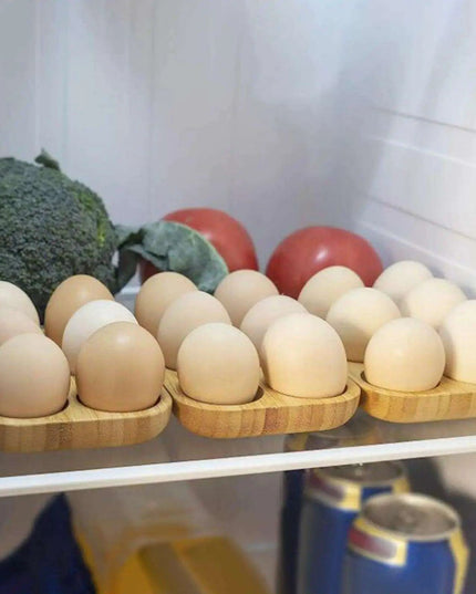 Stylish Double Layer Wooden Egg Organizer for Chic Kitchen Decor