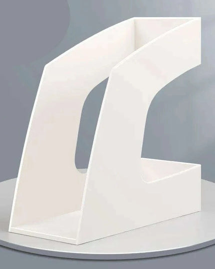 Sleek Plastic Desktop Book Organizer - Versatile Document and Magazine Storage Solution for School and Office
