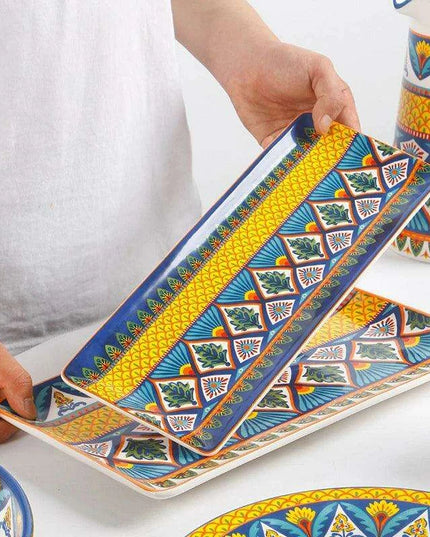 Stylish Yellow Ceramic Dining Set - Mug, Kettle, Plate, and Spoon Bowl, American Style