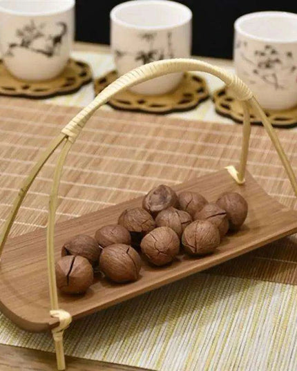 Stylish Bamboo Serving Platter Set for Sushi, Dumplings, and Sweet Treats