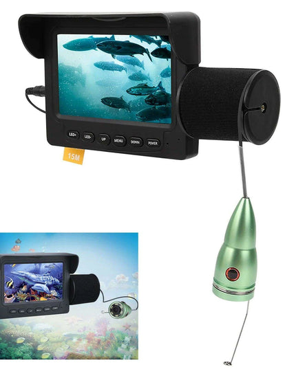 4.3-Inch HD Color Underwater Fishing Camera with 15m Cable and Night Vision LED Lights for Ultimate Exploration