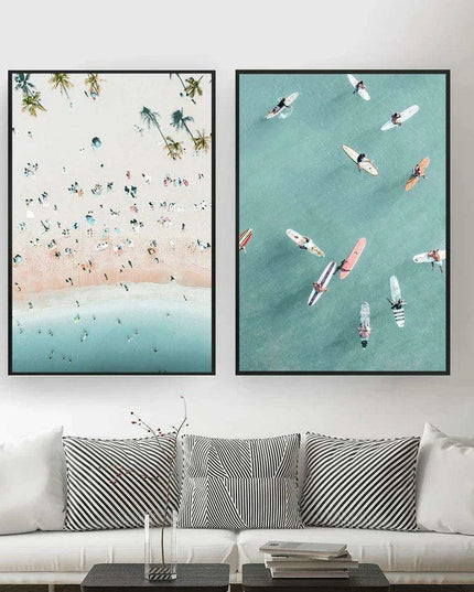 Oceanic Harmony Canvas Art Collection - Set of Vivid Coastal Masterpieces