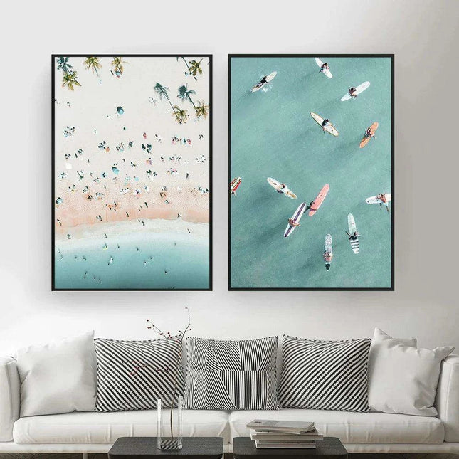 Oceanic Harmony Canvas Art Collection - Set of Vivid Coastal Masterpieces