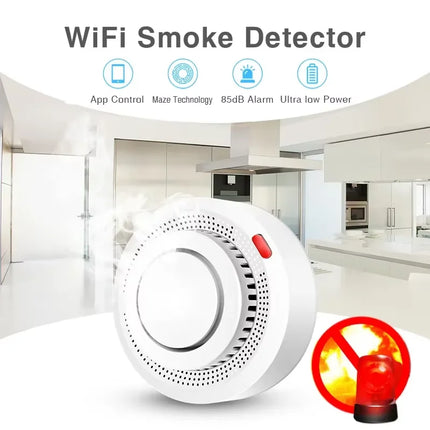 Tuya Smart WiFi Smoke Detector with 85dB Alarm & App Control