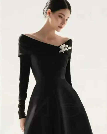 Stylish Sleeveless High Waist Evening Dress with Boat Neck for Women