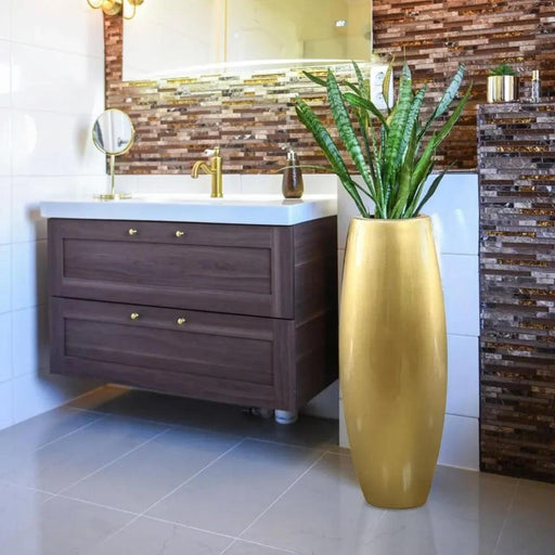 Opulent Gold Resin Tall Vase for Stylish Home and Garden Decor
