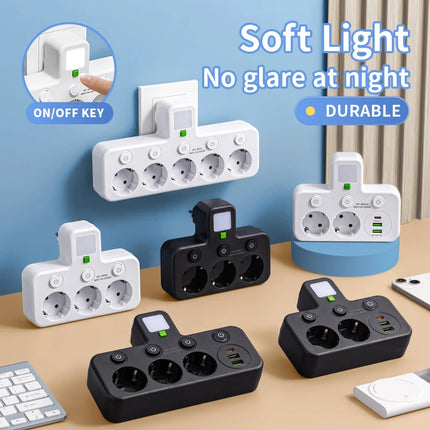 AXUS Store 4-Socket Power Strip with 2 USB & 1 Type-C Ports, 2500W