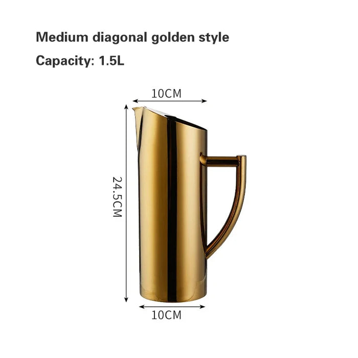 Luxurious Gold Stainless Steel Mixing Kettle with Comfortable Handle