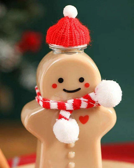 Cheerful Gingerbread Man Holiday Water Bottle for Kids - Ideal Christmas Gift with Multi-Functional Design