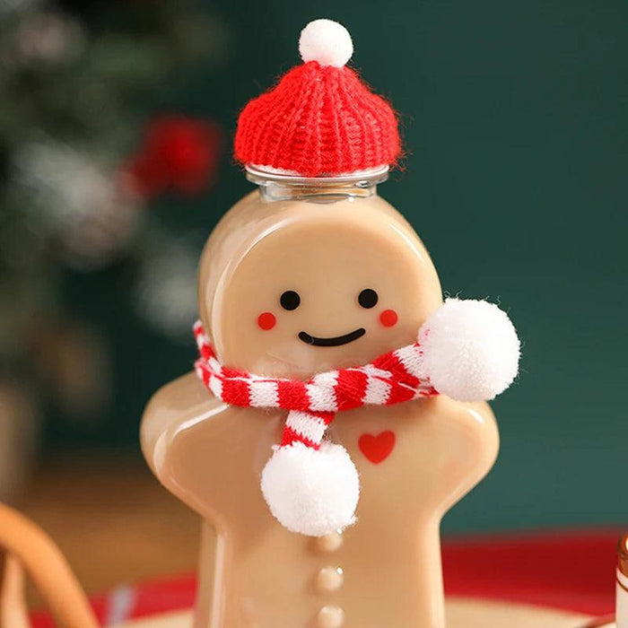 Cheerful Gingerbread Man Holiday Water Bottle for Kids - Ideal Christmas Gift with Multi-Functional Design