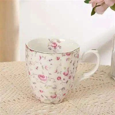 Elegant Afternoon Tea Collection: Opulent Bone China Cups with Stylish Ceramic Plates