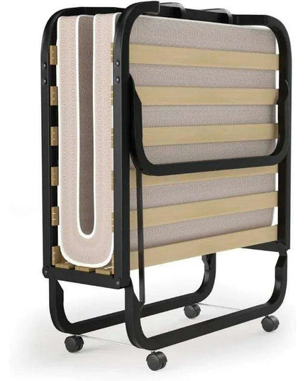 Portable Folding Guest Bed with Memory Foam Mattress and Durable Steel Frame on Wheels