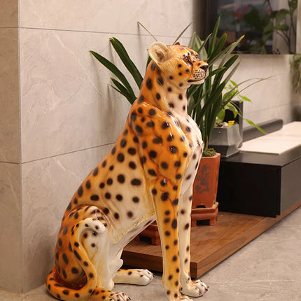 Home Decor Leopard Statue Gardens Ornament Creative Courtyards Decorat