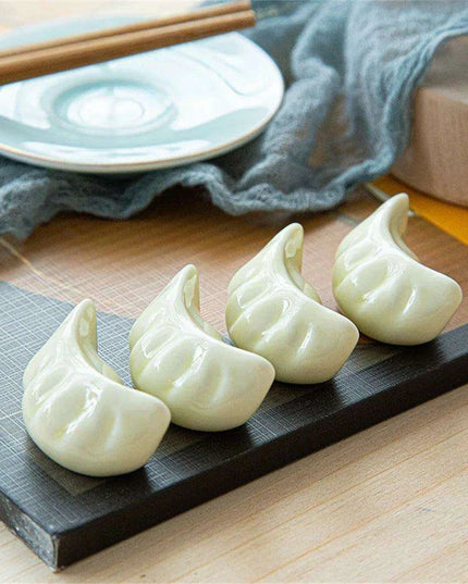 Charming Ceramic Dumpling Chopsticks Holder Set for Elegant Japanese Dining