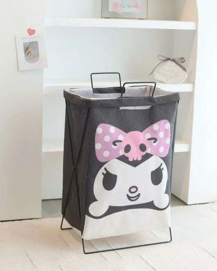 Hello Kitty Stylish Foldable Laundry Hamper: Sturdy Iron Frame & Waterproof Design - Spacious Organizer