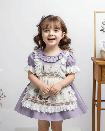 Enchanting 2PCS Vintage Lace Spanish Lolita Princess Dresses for Girls