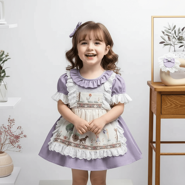 Enchanting 2PCS Vintage Lace Spanish Lolita Princess Dresses for Girls