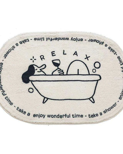 Whimsical Cartoon Plush Bathroom Rug Set with Anti-Slip Backing