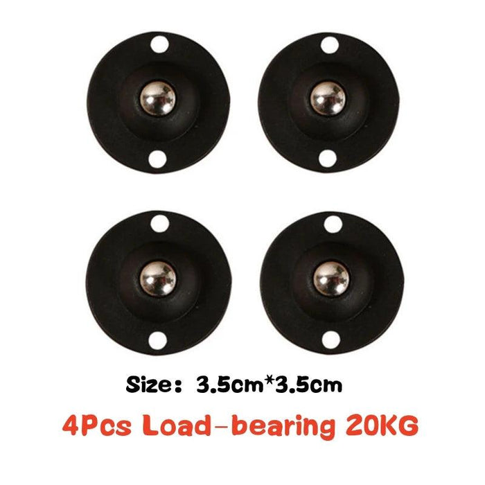 4-Pack Premium Heavy Duty Stainless Steel Furniture Casters with 360° Mobility and Easy Peel-and-Stick Installation (Load Capacity: 20/200Kg)