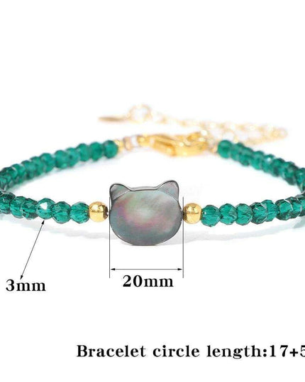Charming Cat Lovers Beaded Bracelet - Colorful 3mm Jewelry Gift for Women and Girls