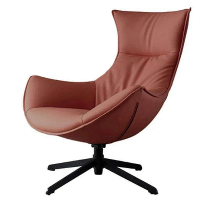 Scandinavian Luxe Leather Lounge Chair - Chic Comfort for Modern Interiors