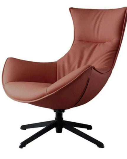 Scandinavian Luxe Leather Lounge Chair - Chic Comfort for Modern Interiors