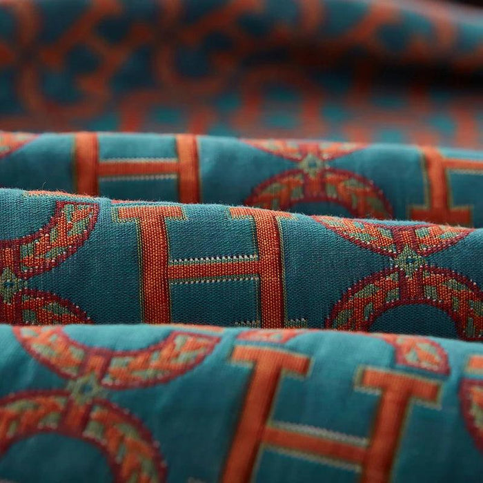 Dreamy Cotton Jacquard Blanket Set - Perfect All-Season Comfort and Style