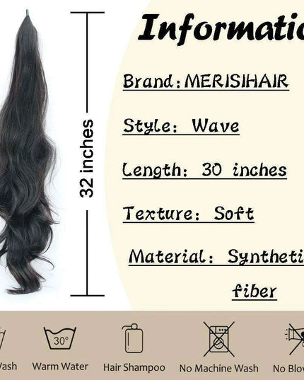 Elegant 30-Inch Wavy Synthetic Hair Extension Ponytail for Effortless Glam