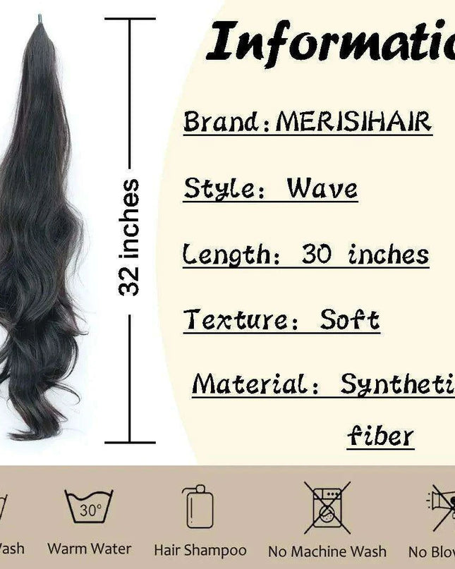 Elegant 30-Inch Wavy Synthetic Hair Extension Ponytail for Effortless Glam