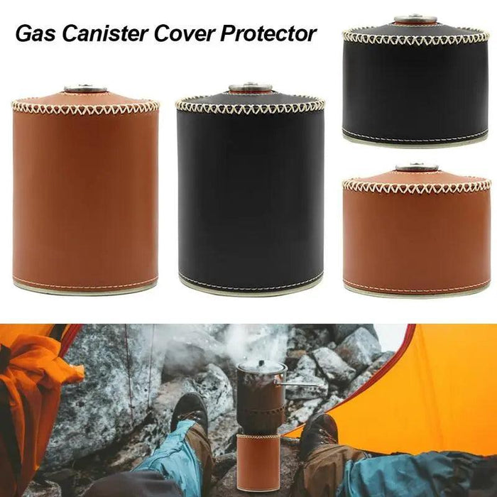 Retro Chic Leather Gas Can Cover - Stylish Air Bottle Protector