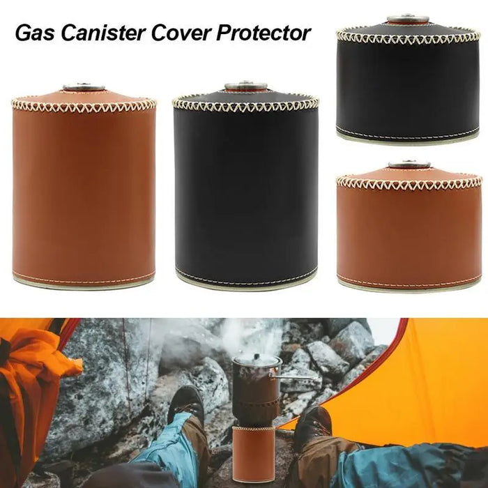 Retro Leather Gas Can Protective Cover - Stylish Air Bottle Wrap Sleeve