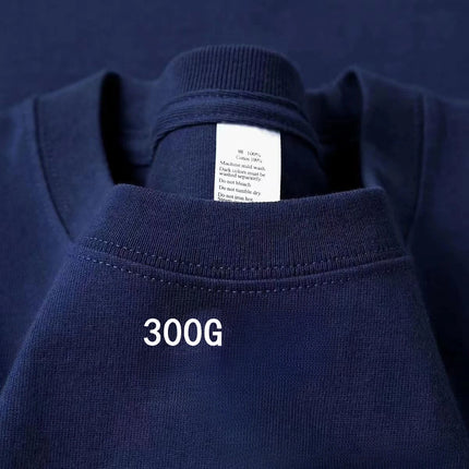300g Heavyweight Cotton T-Shirt — Unisex, Loose Fit, Round Neck
