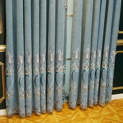 Luxury Chenille Blackout Curtains | Custom Size, Embroidered