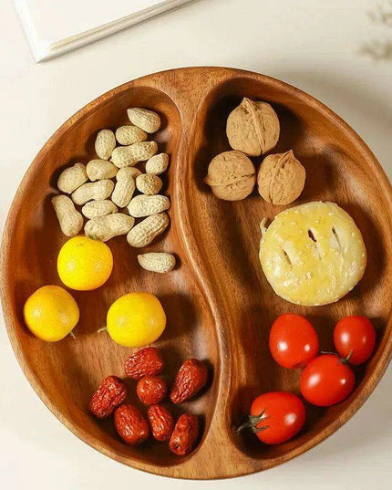 Artisanal Acacia and Walnut Wood Serving Bowl and Platter Collection