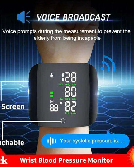 Rechargeable Smart Voice-Activated Blood Pressure Monitor with Touch Control