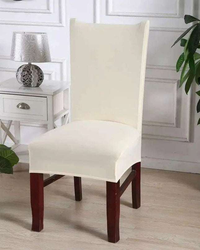 Elegant Beige Stretchable Slipcovers for Dining Chairs at Special Events