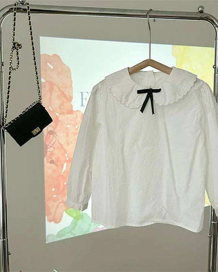 Elegant White Blouse and Chic Black Pleated Skirt for Little Girls