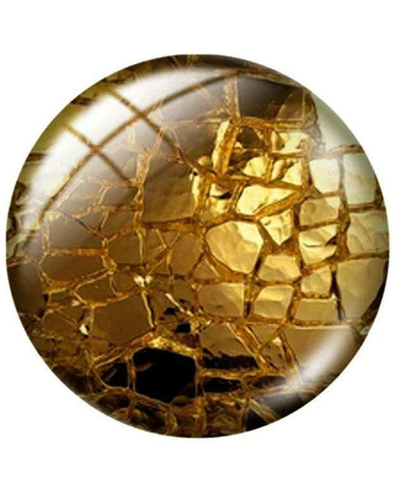 Luxurious Gold-Inspired Glass Cabochon Collection - 10 Distinct Sizes