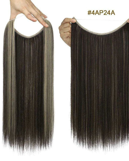 20-Inch Versatile Adjustable Invisible Wire Hair Extensions - Curly and Sleek Options