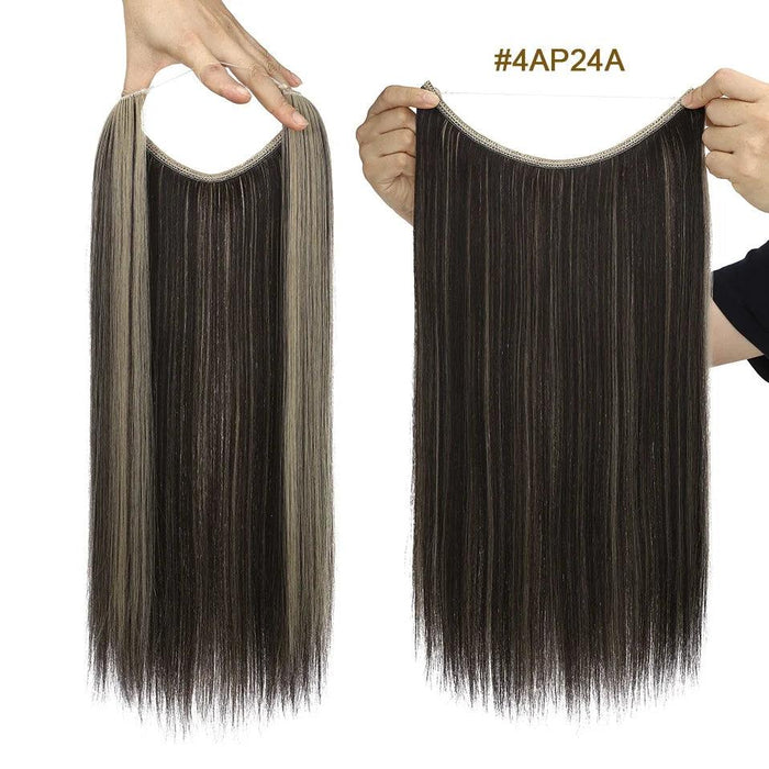 20-Inch Versatile Adjustable Invisible Wire Hair Extensions - Curly and Sleek Options