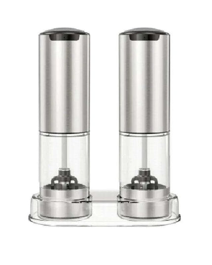 Automatic Rechargeable Salt and Pepper Grinder Duo with Adjustable Coarseness and Built-in LED Light