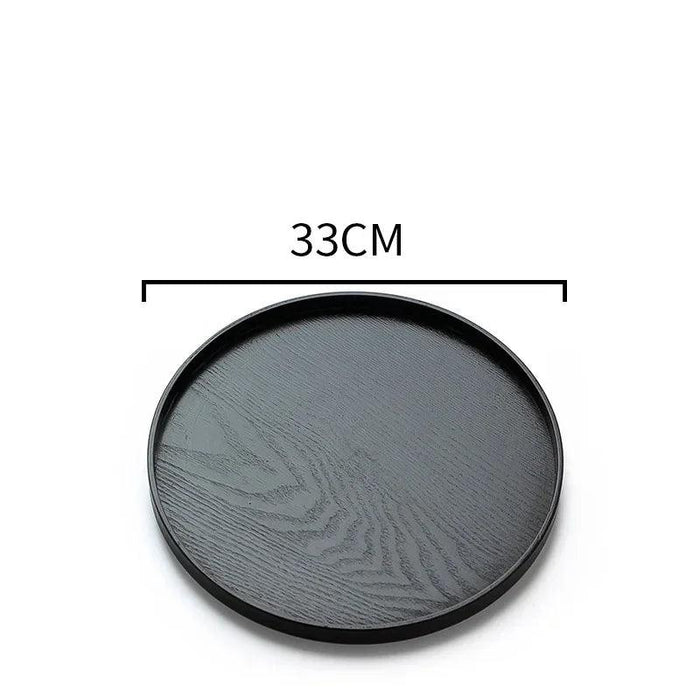 Elegant Round Wooden Tea Tray for Chinese Kung Fu Tea and Snacks