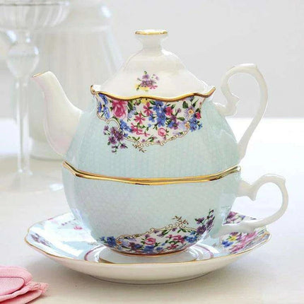 Elegant Vintage Floral Bone China Tea Set - English Rose Collection