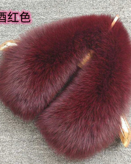 Luxury Fox Fur Winter Scarf with Versatile Detachable Collar - A Statement of Winter Elegance