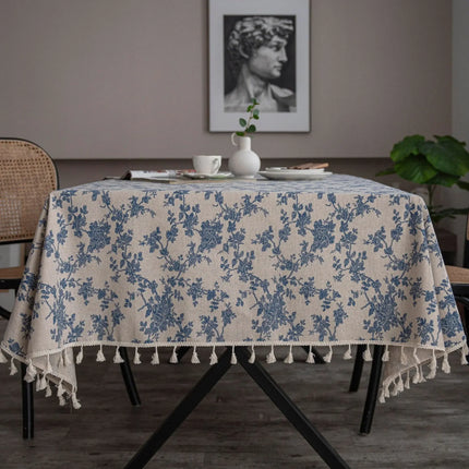 Floral Lace Trim Tablecloth – Polyester, 3 Colourways, 11 Sizes