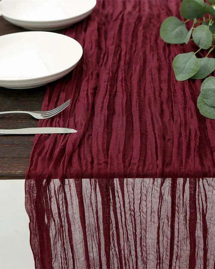 Charming Rustic Cotton Cheesecloth Table Runner Collection - Set of 10